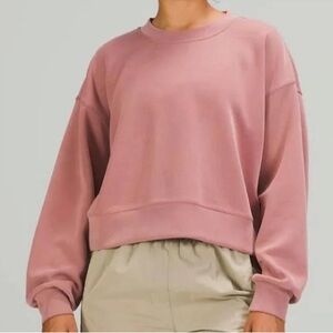 Lululemon Softstreme Perfectly Oversized Cropped Crew; size 10; spiced chai